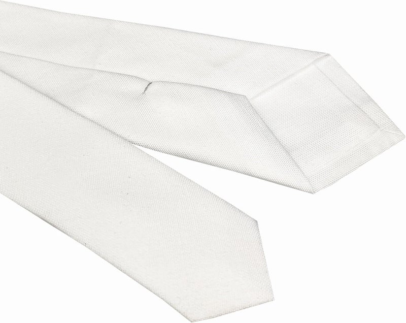Elfeves Men's Skinny Solid Color Tie Causal Cotton Linen Narrow Slim cut Necktie - Image 2